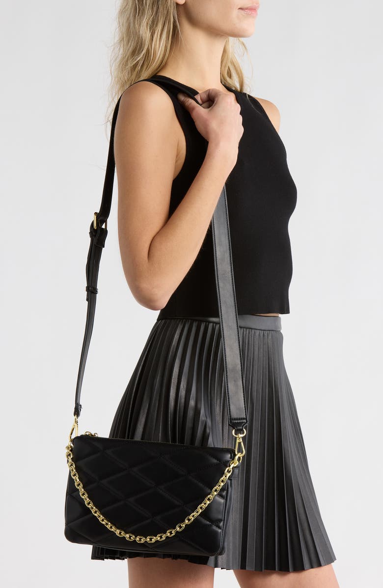 BCBG Quilted Double Compartment Crossbody Bag, Alternate, color,