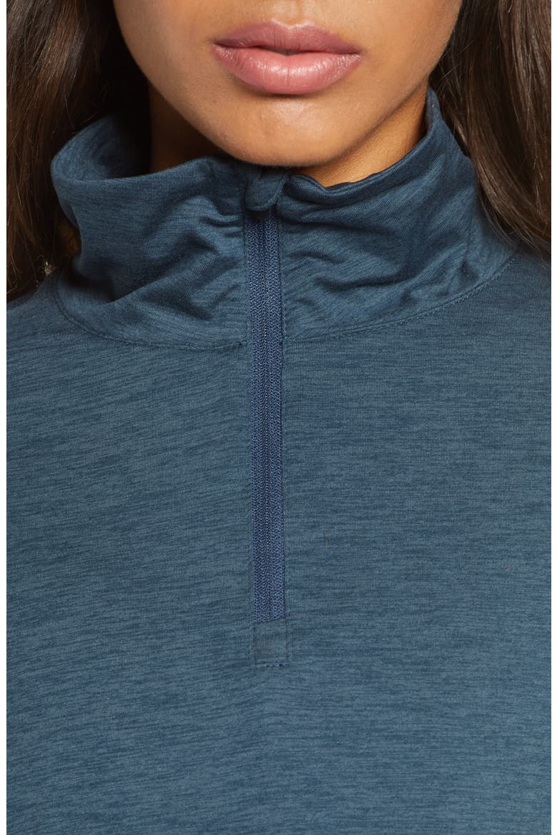 Crescent Performance Half-Zip Crop Pullover, Alternate, color, INDIGO HEATHER