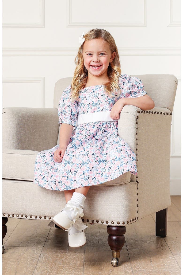 Girls' Organic Puff Sleeve Party Dress, Toddler, Alternate, color, English Floral