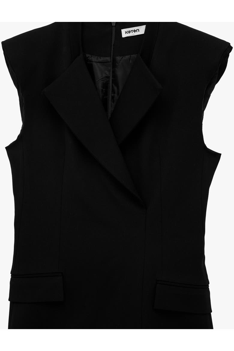 Sleeveless Notched Collar Mini Blazer Dress, Alternate, color, BLACK