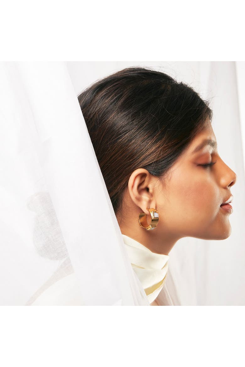Lune Hoops, Alternate, color, Gold Plated