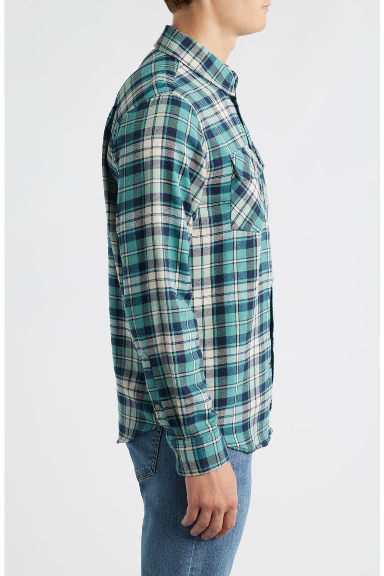 Tanglewood Plaid Flannel Button-Up Shirt, Alternate, color, WHITE/ BLUE