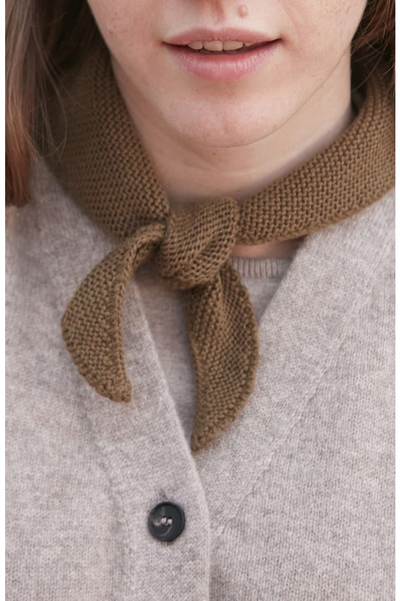 Cotton Garter Knit Mini Neckerchief, Alternate, color, Caramel