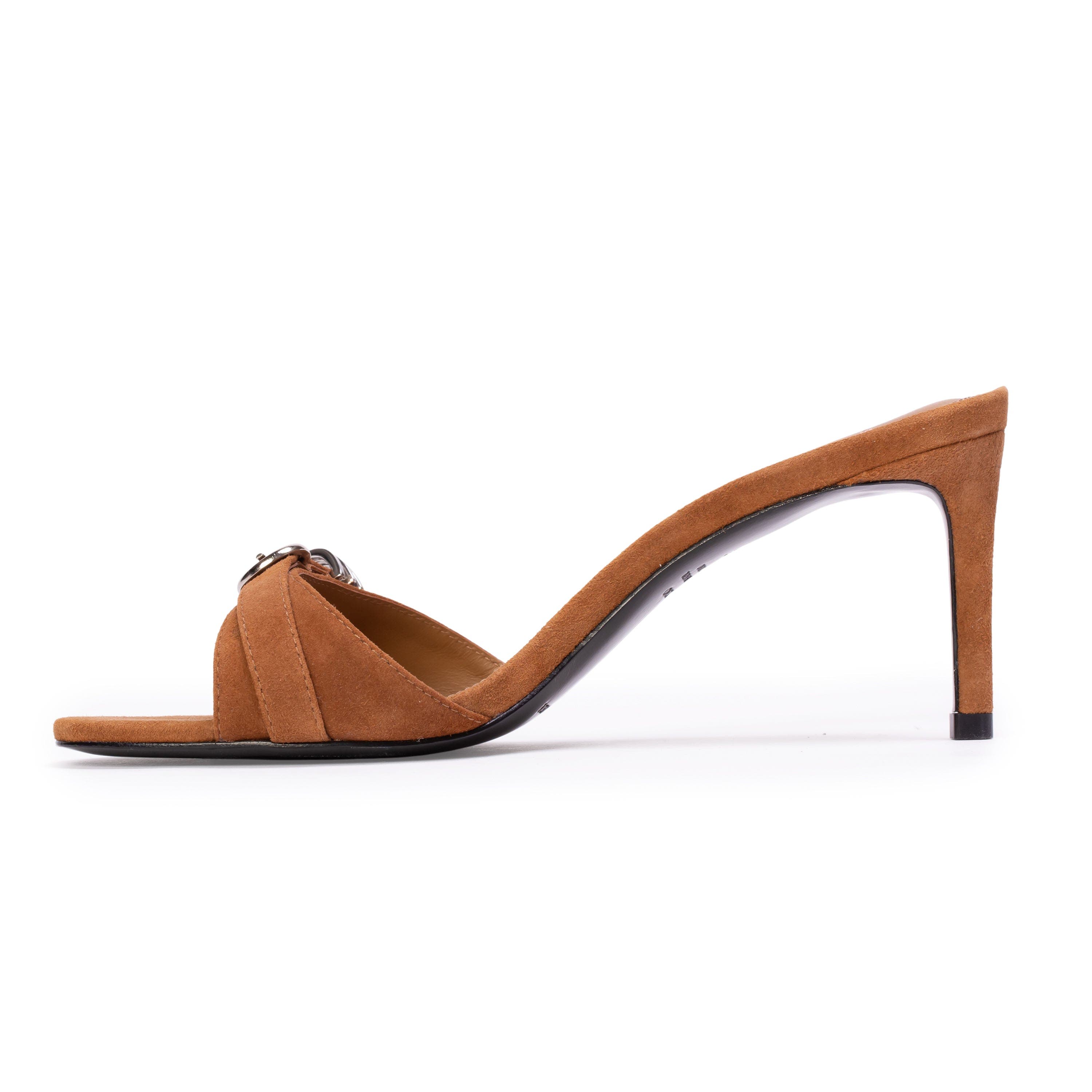 Joanna 65 Suede Sandal, Alternate, color, Caramel Suede