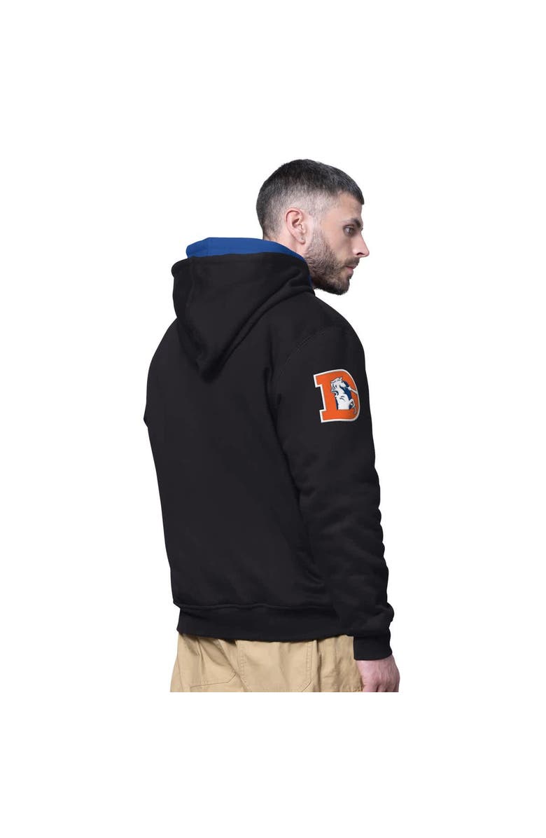 STARTER Men's Starter Black Denver Broncos Big Shot Throwback Full-Zip Double Hoodie, Alternate, color, Black