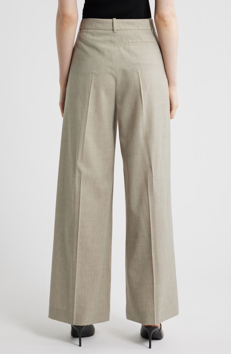 BOSS Tiana Virgin Wool Wide Leg Pants, Alternate, color, Pumice