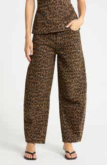 Miro Leopard Print High Waist Ankle Barrel Jeans