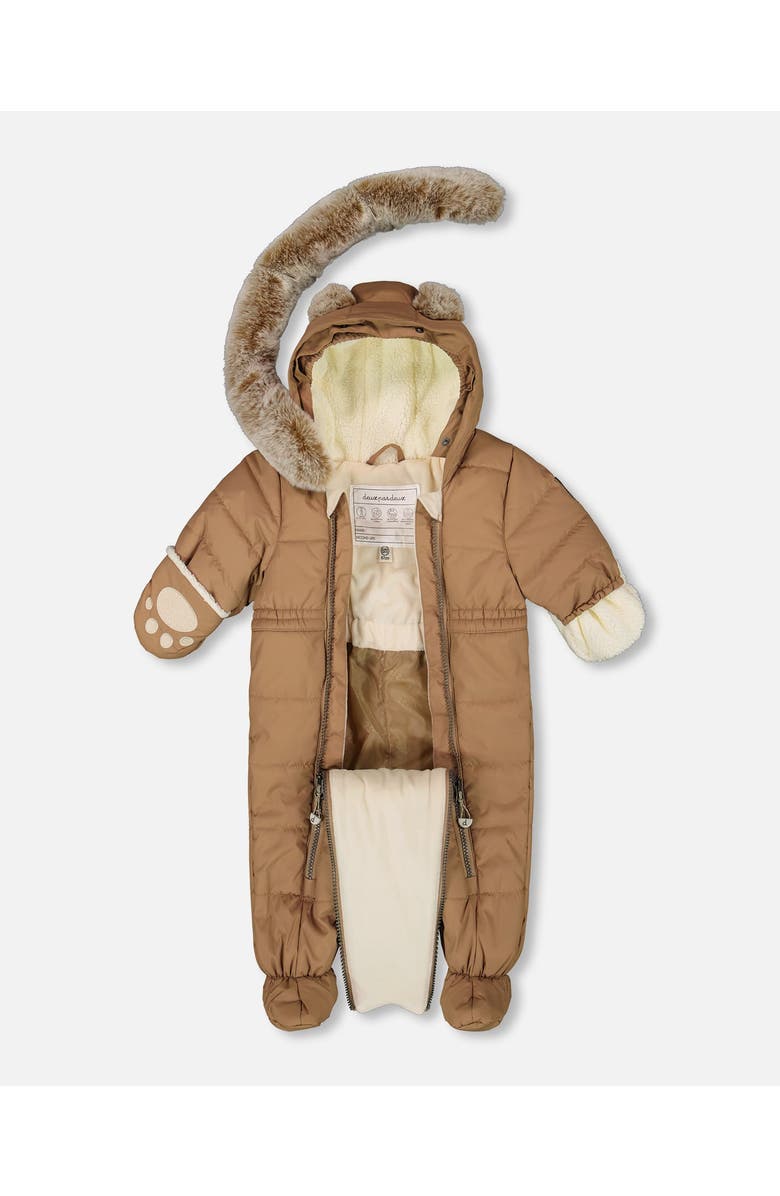 Deux par Deux Gender Inclusive One-Piece Layette Snowsuit Designed for Car Seat, Main, color, Chanterelle