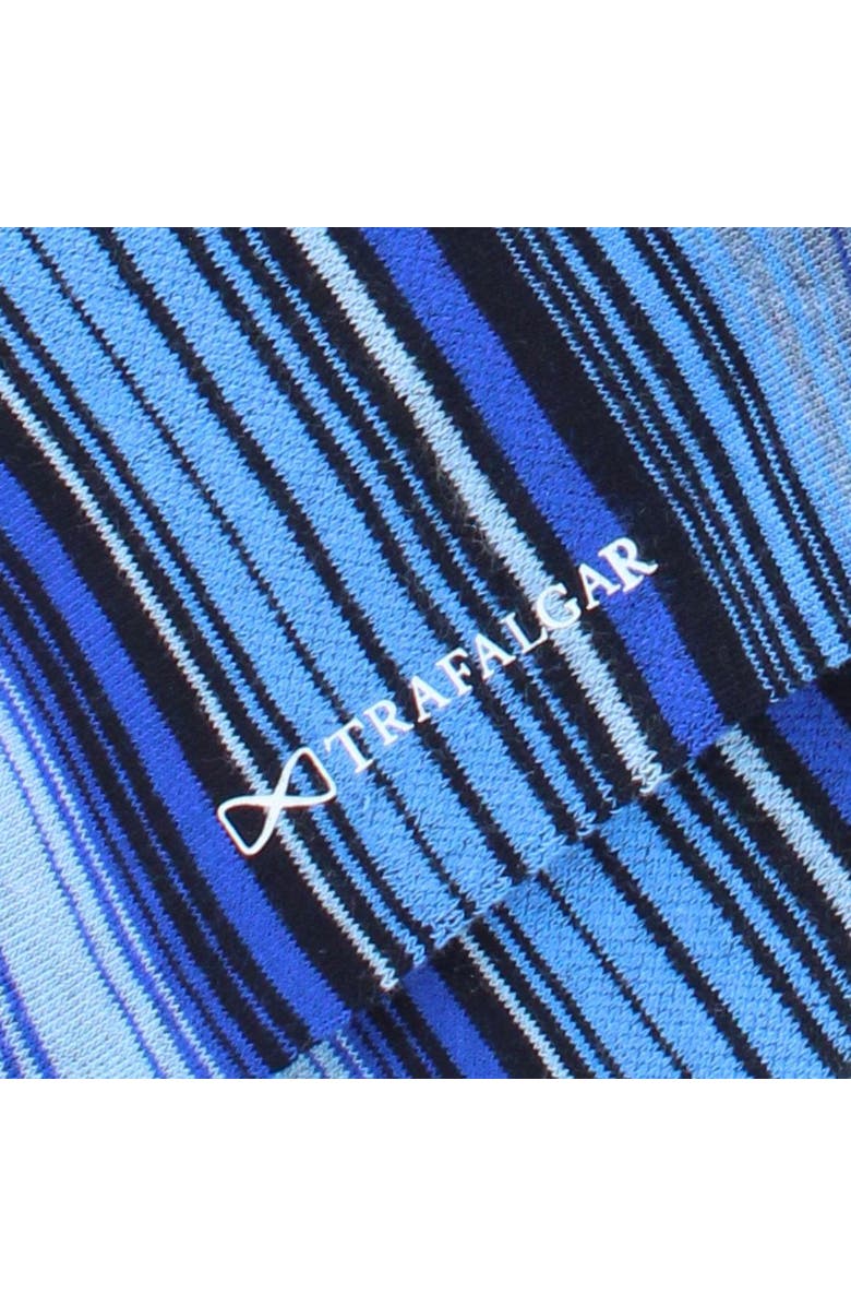 Trafalgar Aciano Micro Mulit-Stripe Mid-Calf Dress Socks, Alternate, color, Multiple Blues Micro Stripes