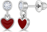 In Season Jewelry Dangle Enamel Heart Girl Earrings