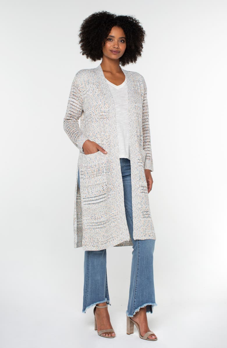 Liverpool Los Angeles Marl Longline Open Front Cardigan, Alternate, color, 