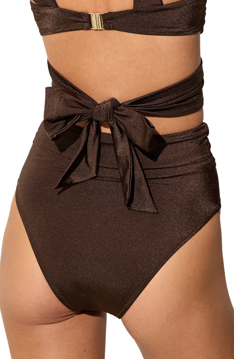 Reiss Maisie Metallic High Waist Bikini Botoms, Alternate, color, 