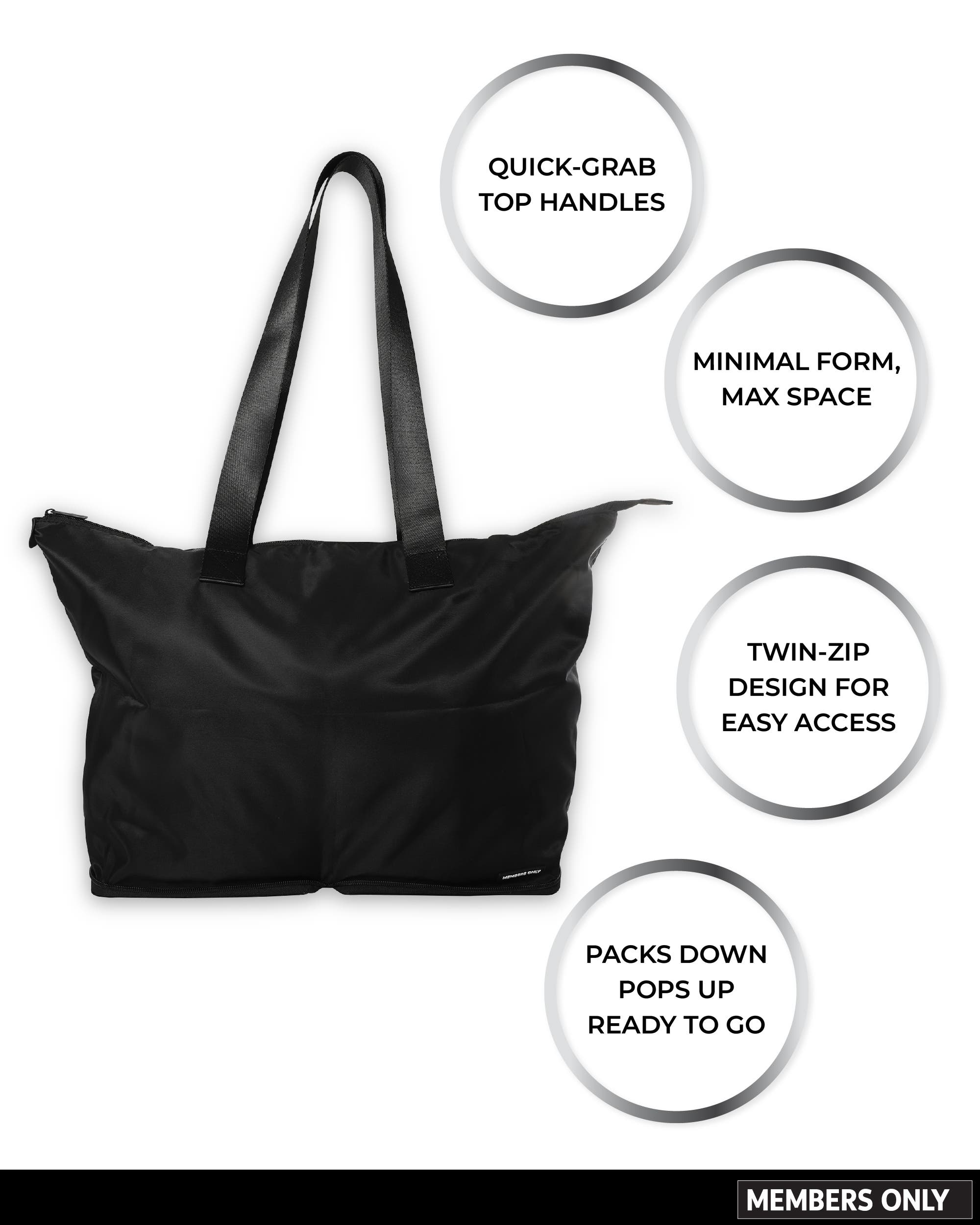 Members Only Packable Lightweight Travel Tote Bag, Alternate, color, 