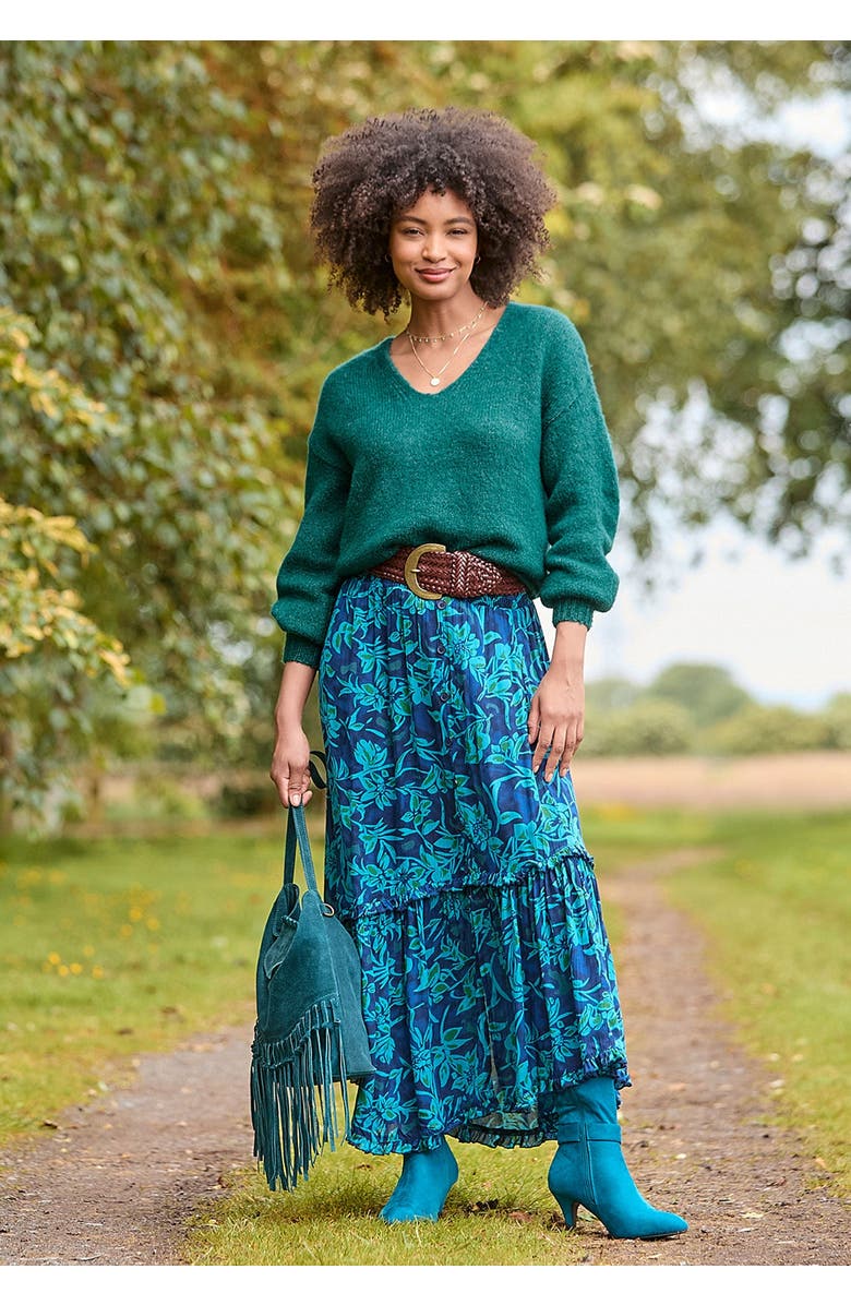 Joe Browns Cozy V-Neck Pullover Sweater, Alternate, color, Teal