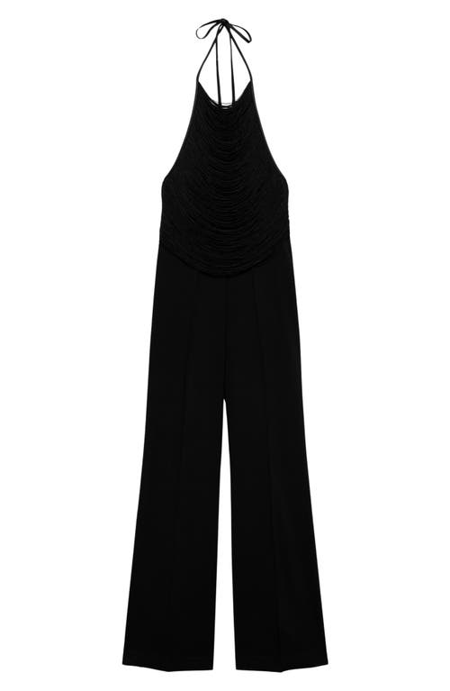 Mango Wide Leg Halter Jumpsuit