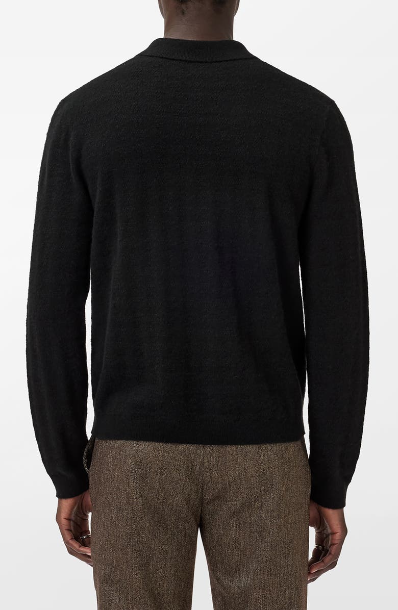 John Varvatos Macra Cashmere & Cotton Polo, Alternate, color, Black