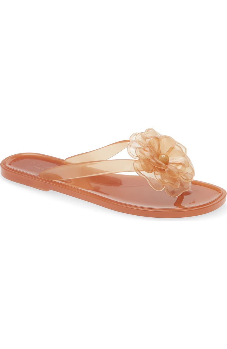 BRIZZA Jelly Flower Flip Flop, Main, color, Brown