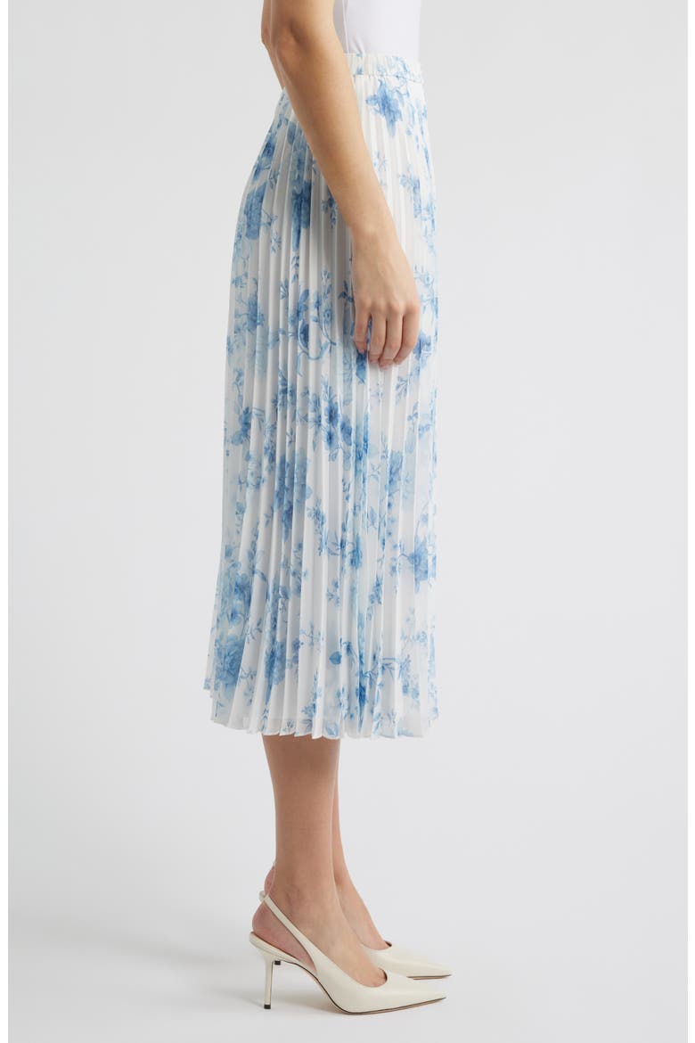 Pleated Midi Skirt, Alternate, color, CRISP WHITE/BLUE