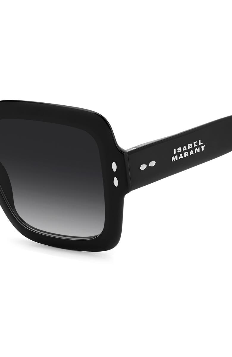 Isabel Marant 54mm Gradient Square Sunglasses, Alternate, color, Black/ Dark Grey Sf