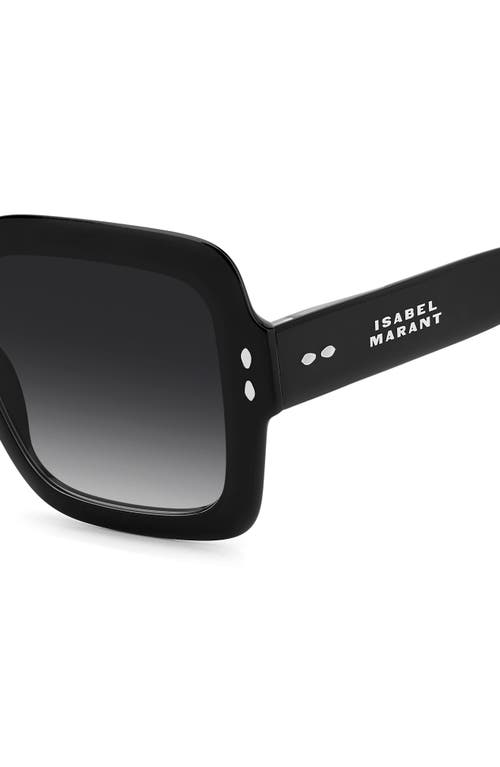 Isabel Marant Oversized Square Acetate Sunglasses In Black/dark Grey Sf