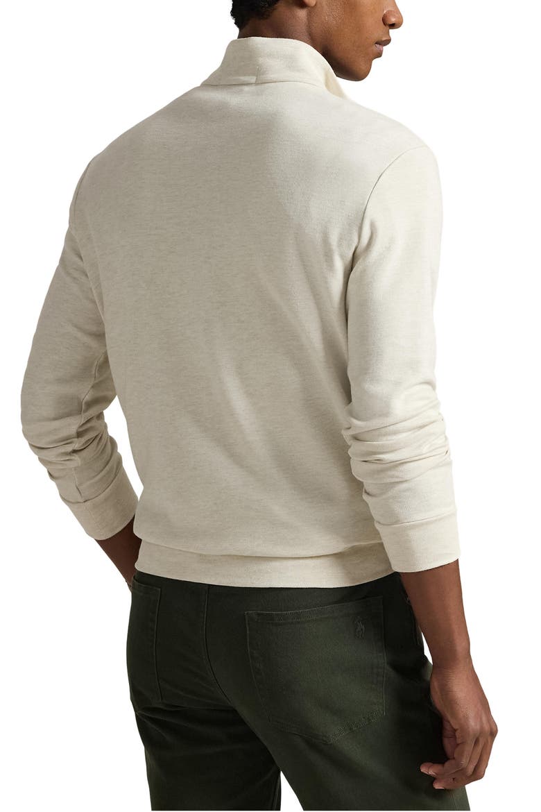 Textured Double Knit Quarter Zip Pullover, Alternate, color, CHALK HEATHER/ NEVIS
