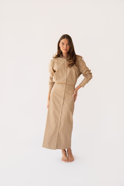 Shani X By Tess Shani Midi Dress In Brown