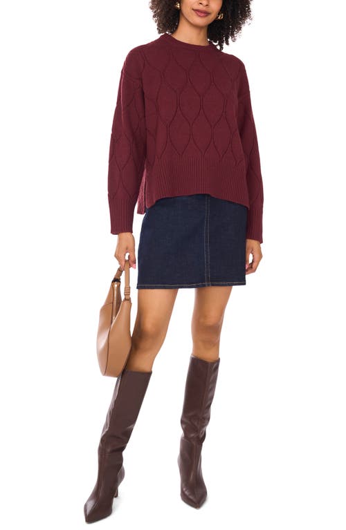 Vince Camuto Long Sleeve Sweater In Burgundy