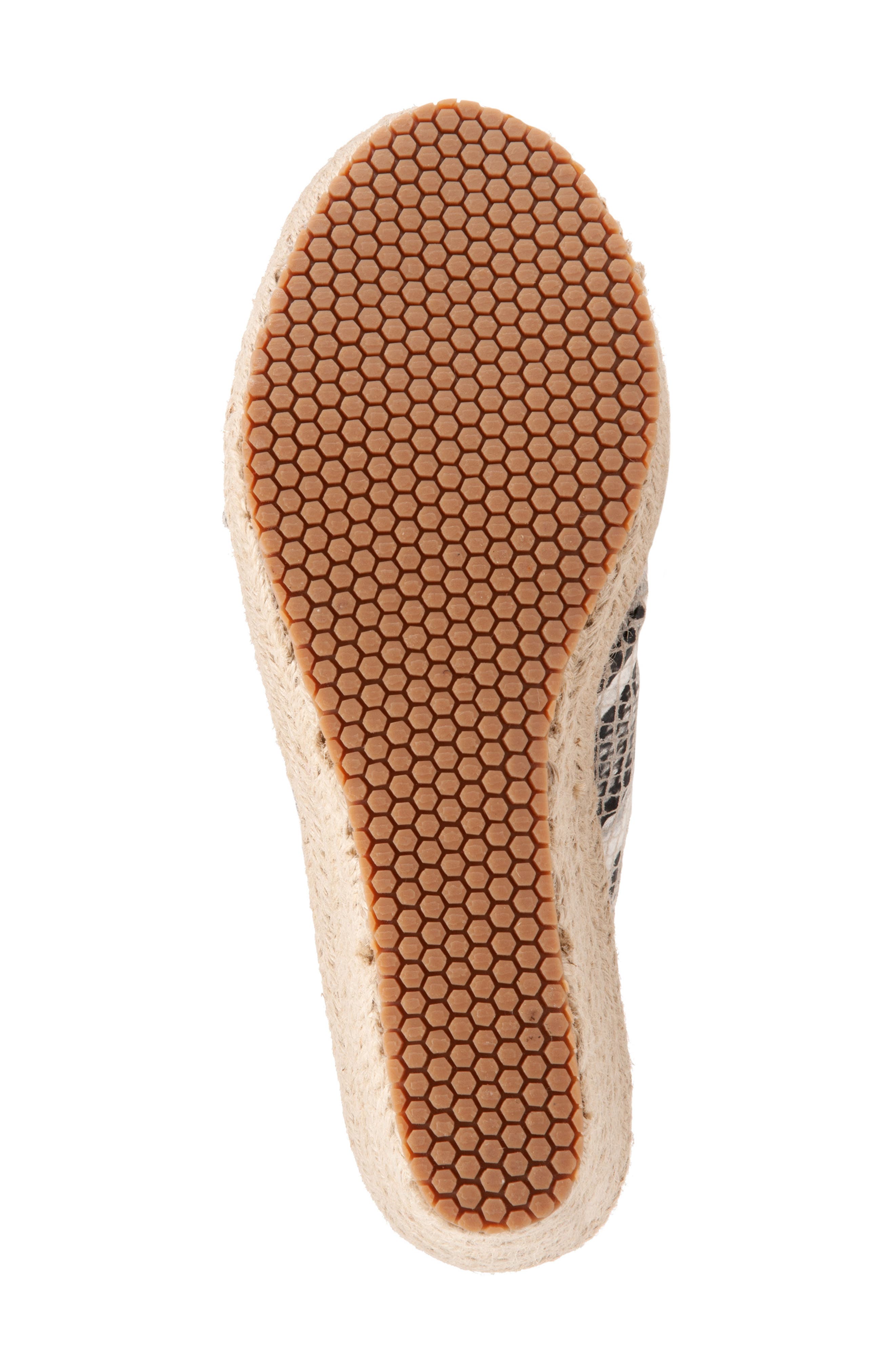 Halsey Cross Strap Espadrille Wedge Sandal, Alternate, color, BLACK/ WHITE SNAKE