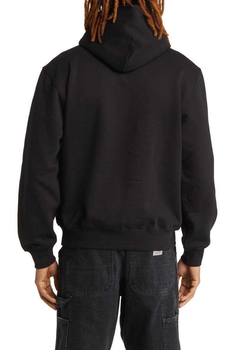 Logo Embroidered Hoodie, Alternate, color, BLACK / WHITE