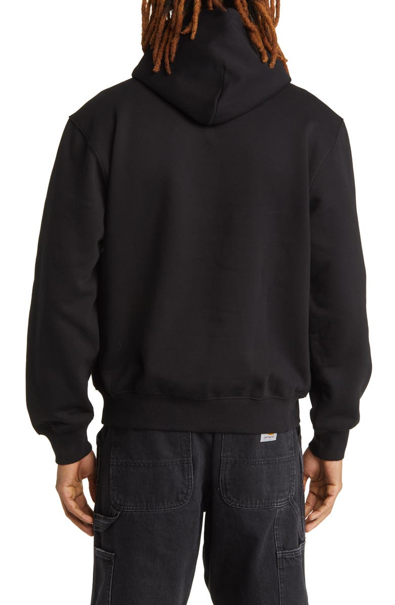 Carhartt Work In Progress Logo Embroidered Hoodie, Alternate, color, Black / White