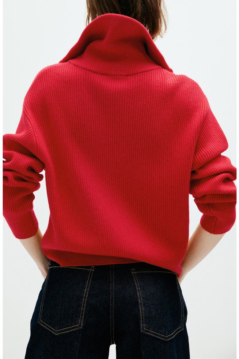 Quarter Zip Sweater, Alternate, color, RED