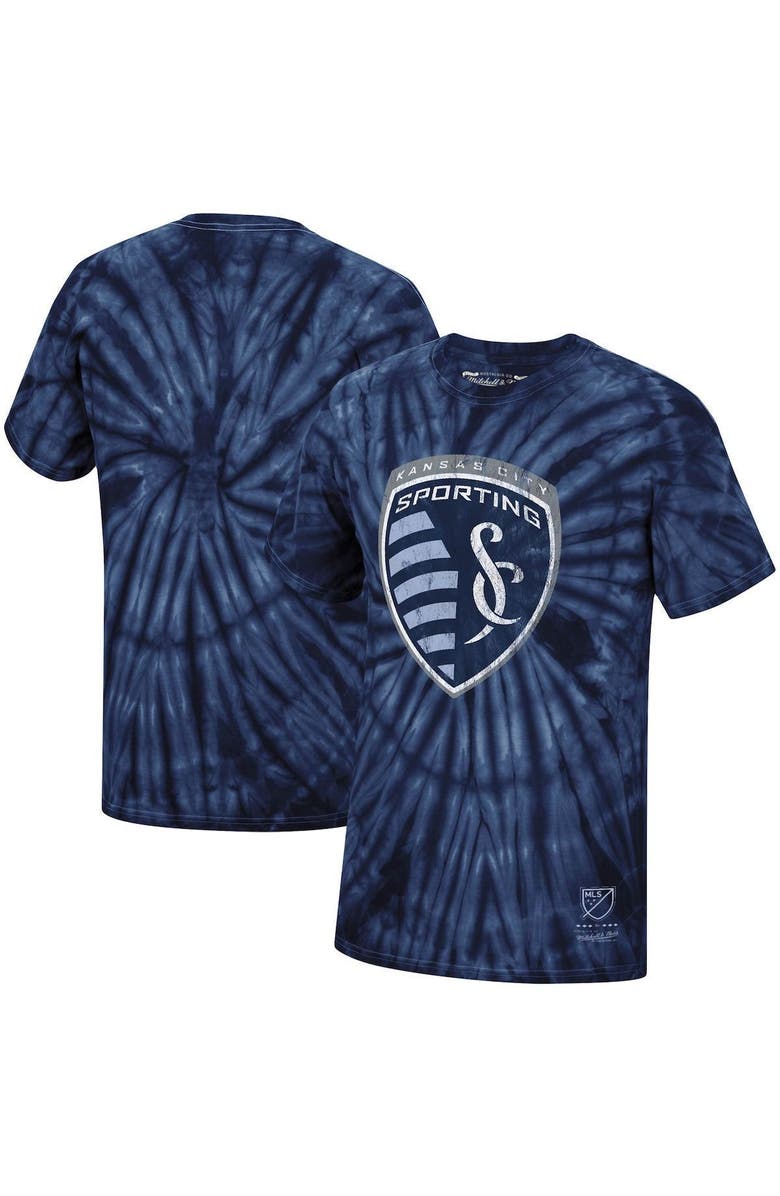 Mitchell & Ness Men's Mitchell & Ness Navy Sporting Kansas City Vintage Tie Dye T-Shirt, Main, color, 