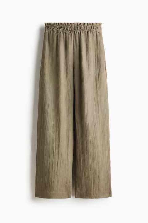 Wide Frill-trimmed Trousers
