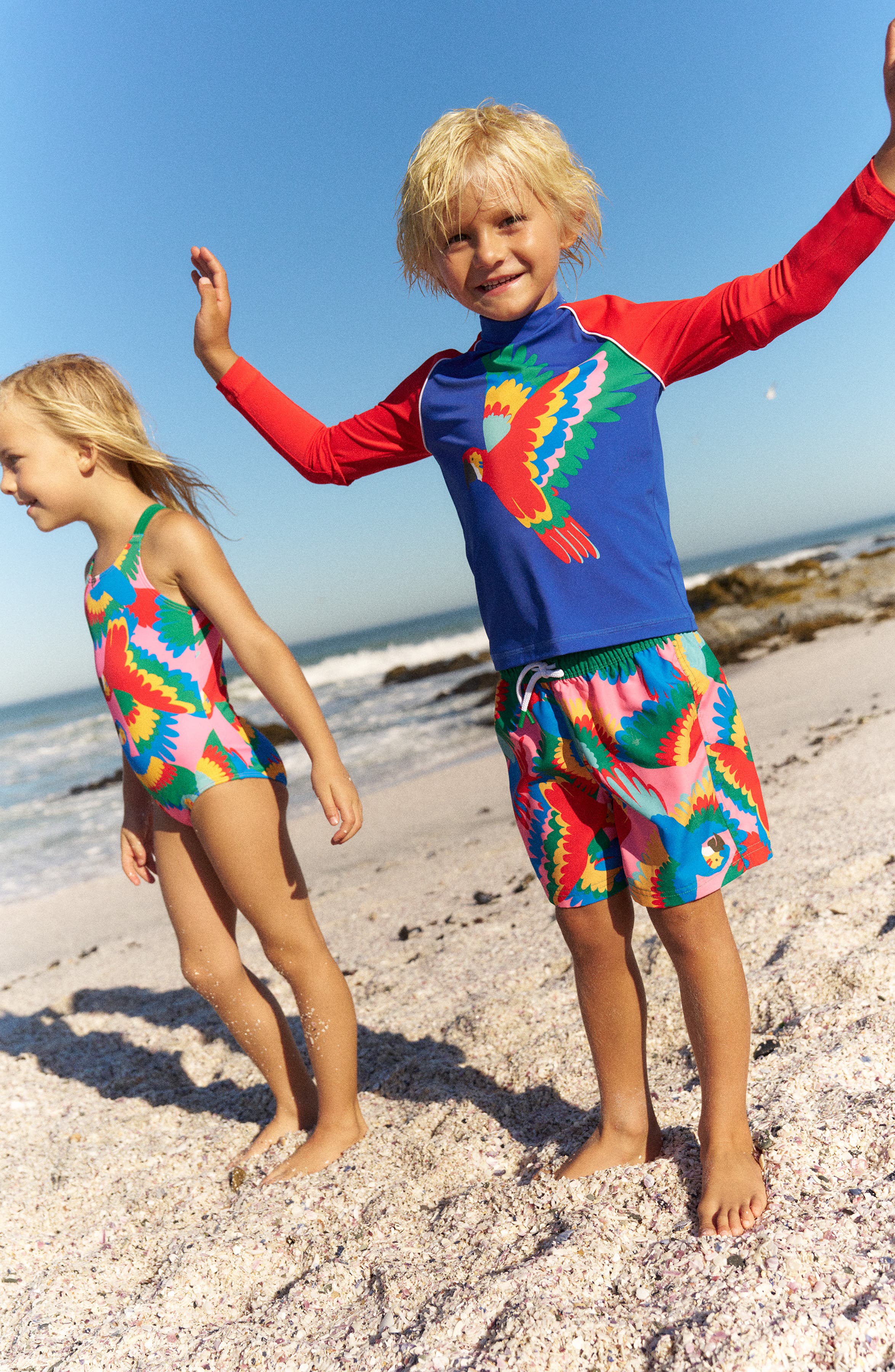 Mini Boden Kids' Sun Safe Colorblock Long Sleeve Rashguard (Men ...