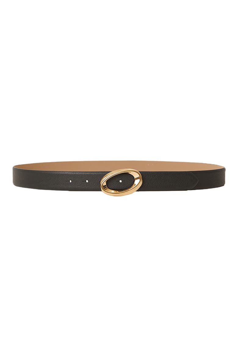 Gracie Leather Belt, Main, color, BLACK GOLD