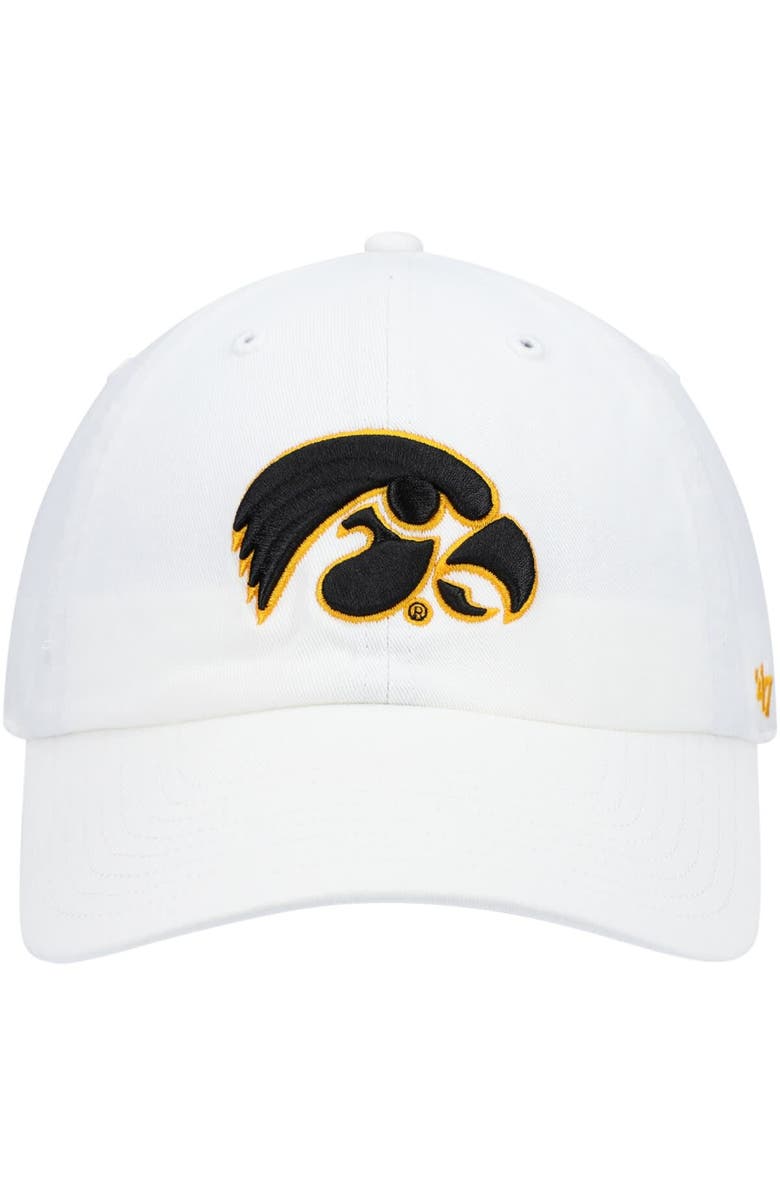 '47 Men's '47 White Iowa Hawkeyes Vintage Clean Up Adjustable Hat, Alternate, color,