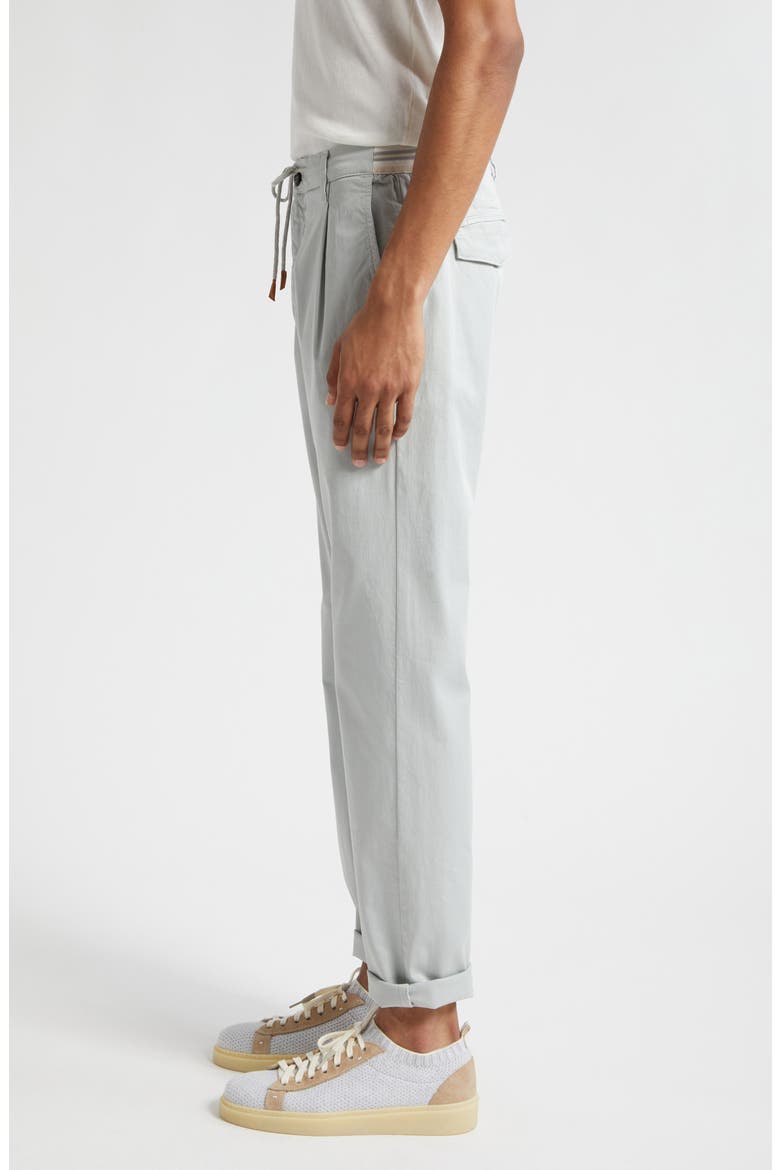 Drawstring Waist Stretch Cotton Pants, Alternate, color, GREEN