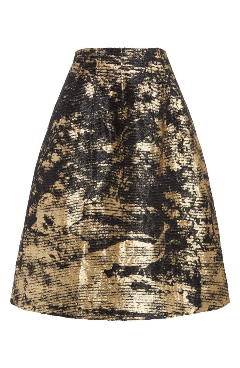 Oscar de la Renta Peacock Jacquard Skirt, Alternate, color, 