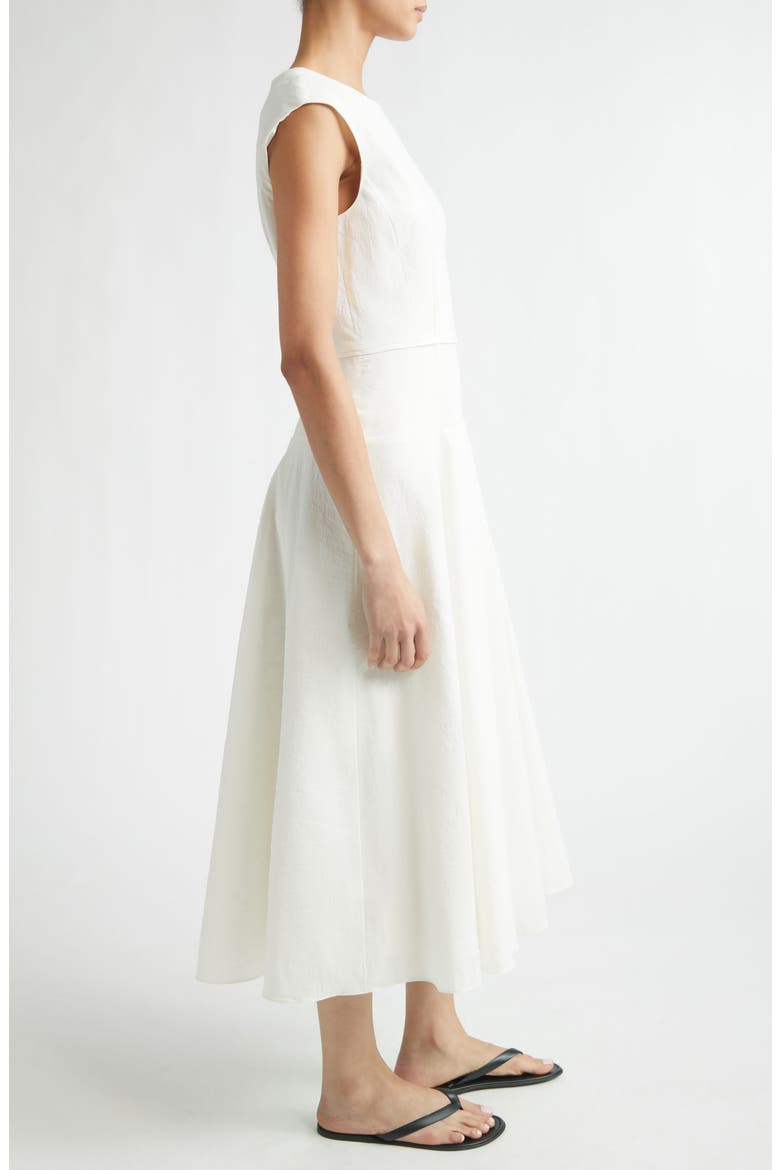 Leroy Stretch Linen & Cotton Blend Crinkle Dress, Alternate, color, IVORY