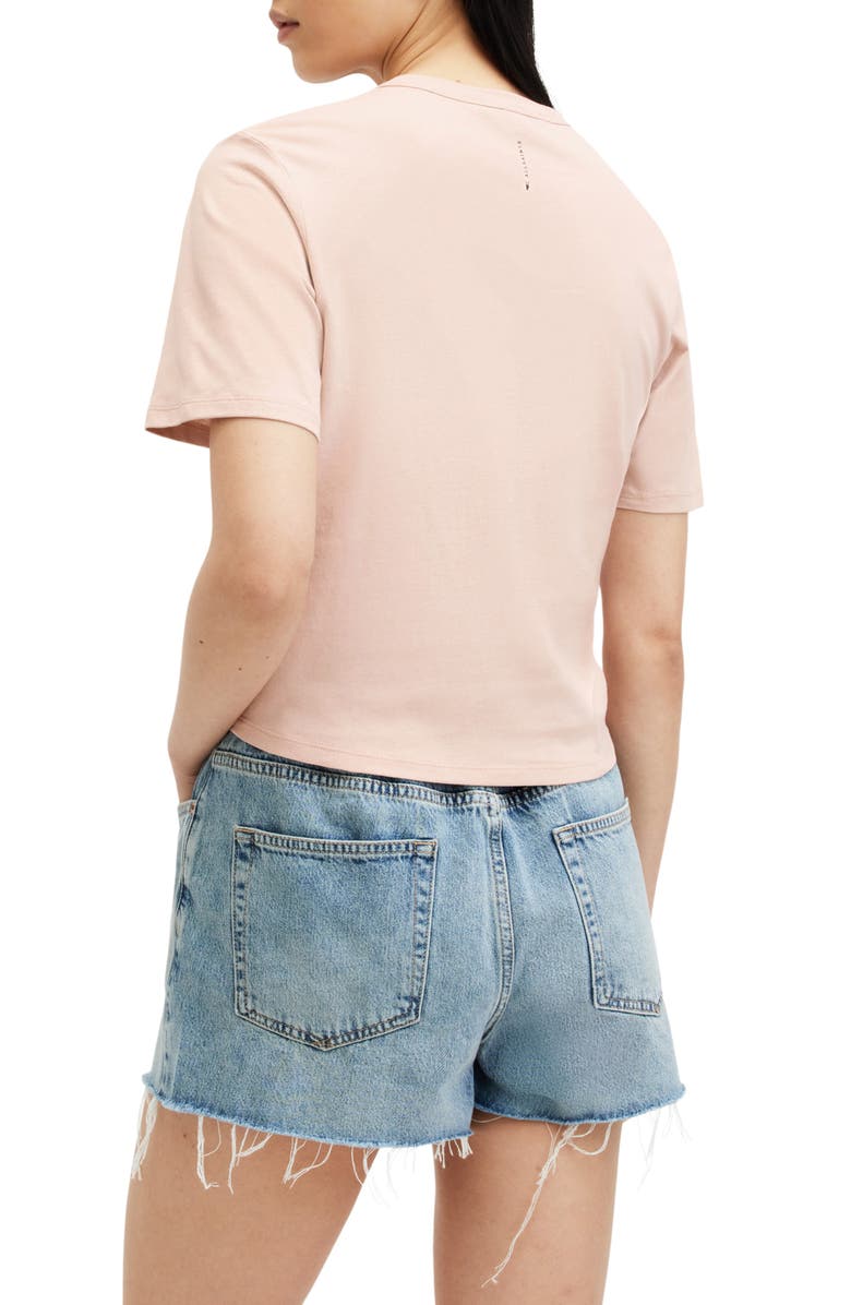 AllSaints Gia Ruched T-Shirt, Alternate, color, Shell Pink