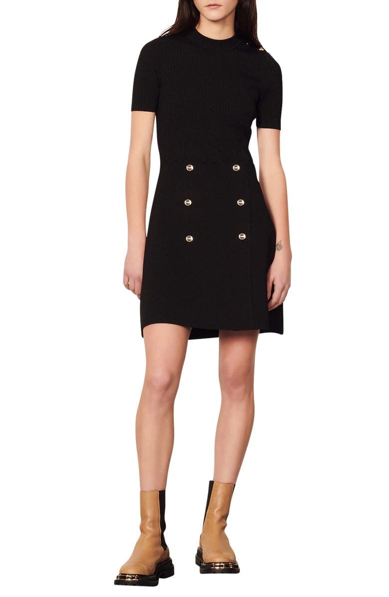 SANDRO Alyssa Short Sleeve Dress, Main, color,