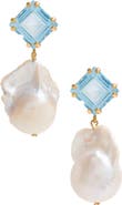 Freya Rose Blue Topaz Baroque Drops