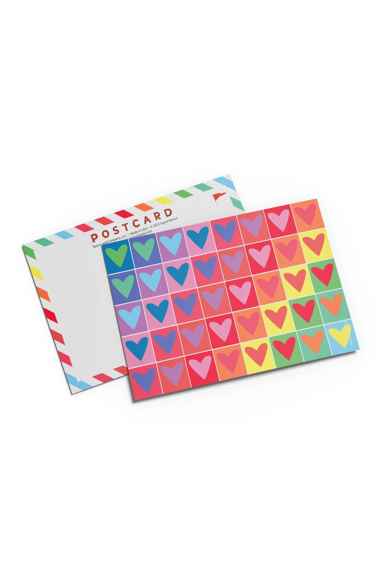 Ramus & Co Love/Valentine's Postcard 20-Pack "Rainbow Hearts", Main, color, Multi-Pack