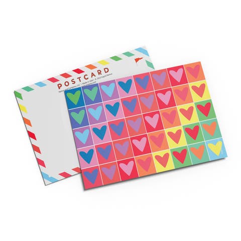 Love/Valentine's Postcard 20-Pack "Rainbow Hearts"