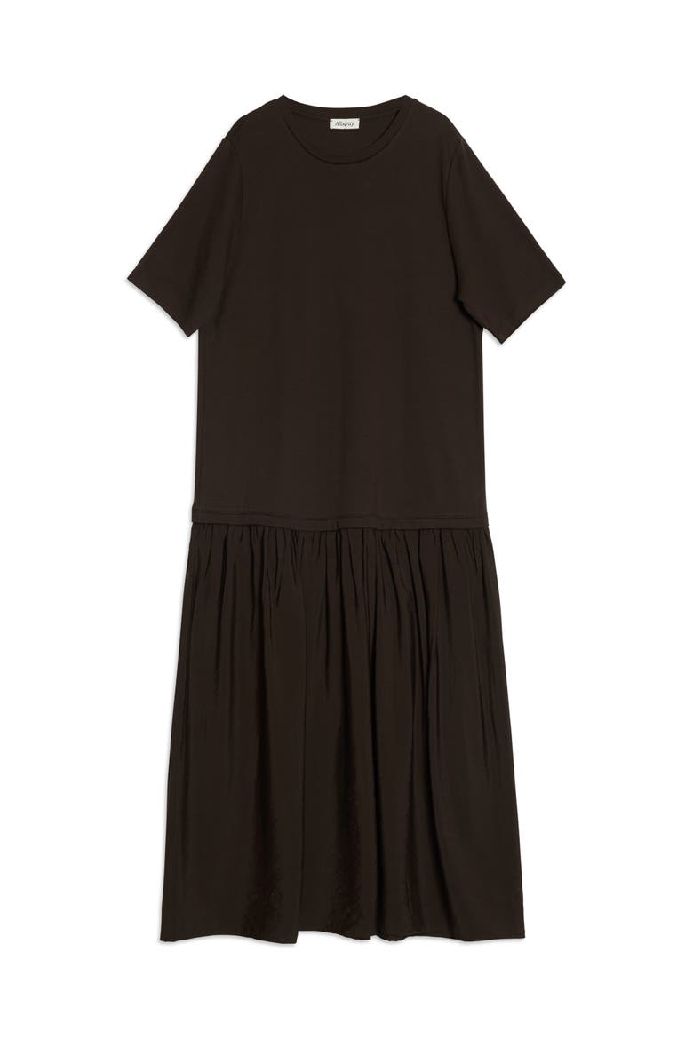 Boxy Crew Neck Maxi Dress, Alternate, color, Chocolate