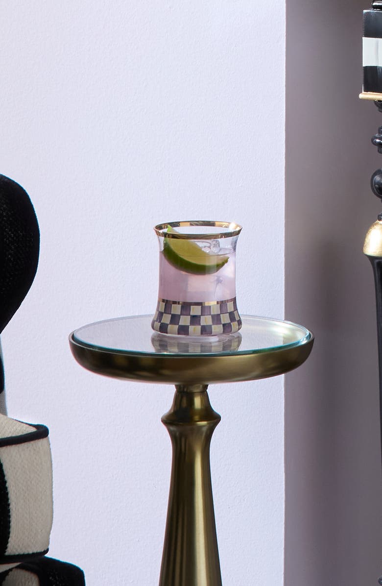 MACKENZIE CHILDS Violet Check Set of 2 Tumbler Glasses, Alternate, color, Violet