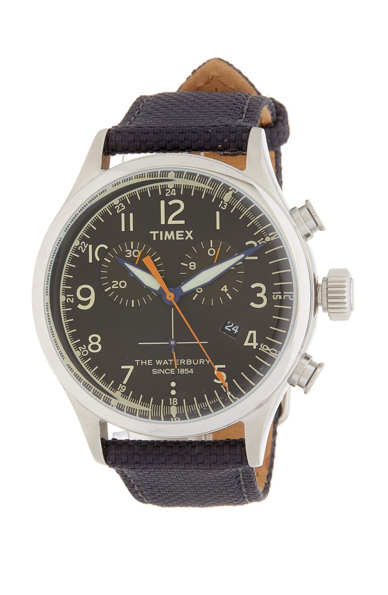 Timex<sup>®</sup> Fairfield Leather Strap Watch, 41mm, Main, color, 