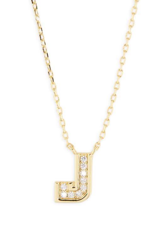 Cubic Zirconia Initial Pendant Necklace