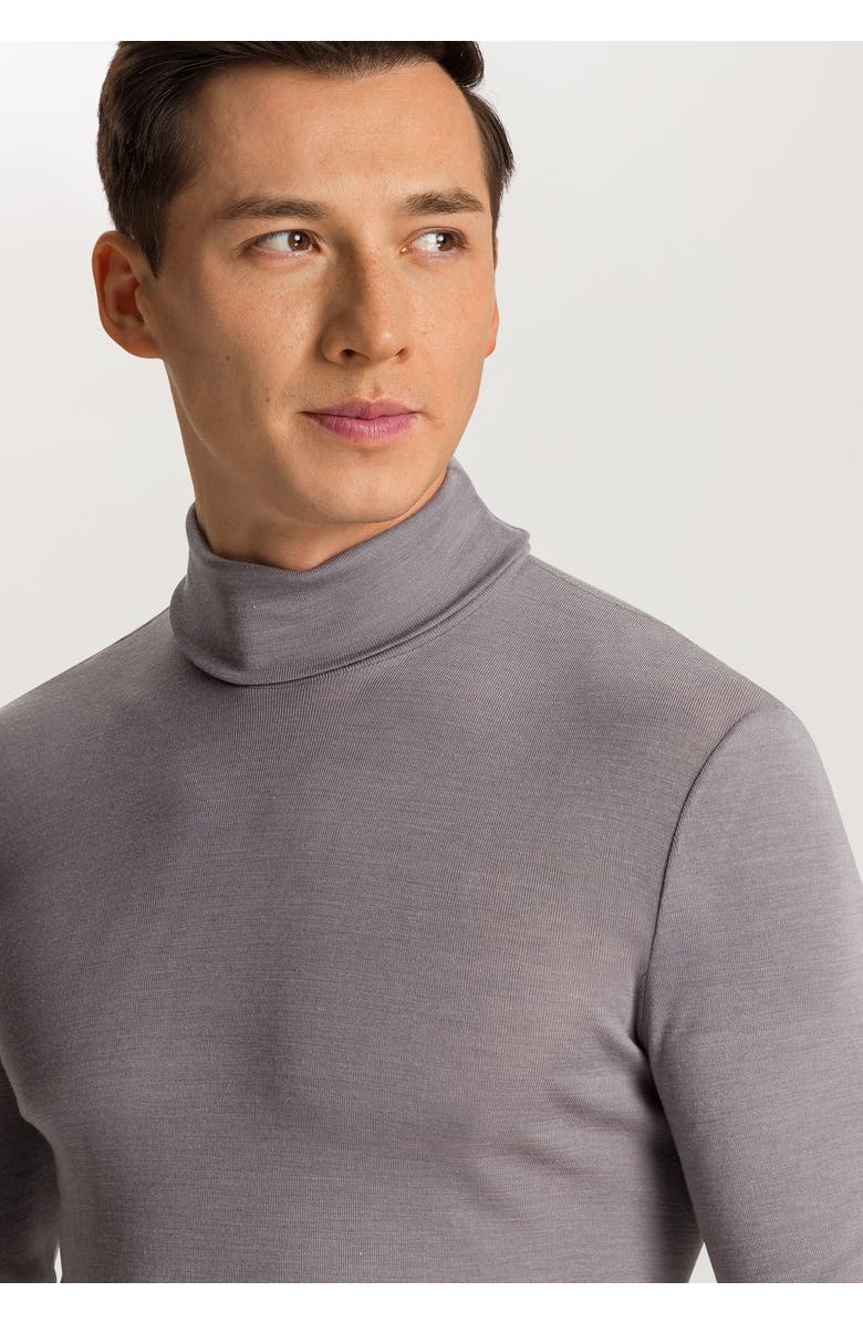 Hanro Woolen Silk Thermal Turtleneck, Alternate, color, Nordic Grey
