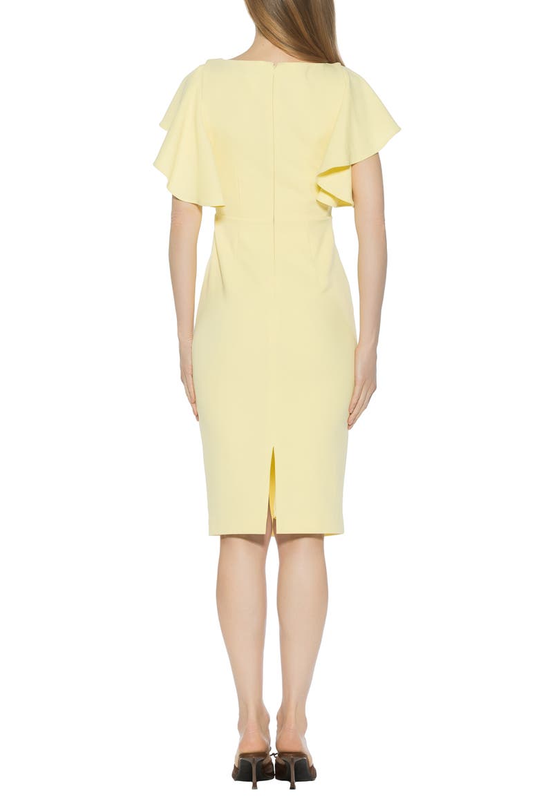Sherri Boatneck Ruffle Sleeve Midi Dress, Alternate, color, BUTTER YELLOW